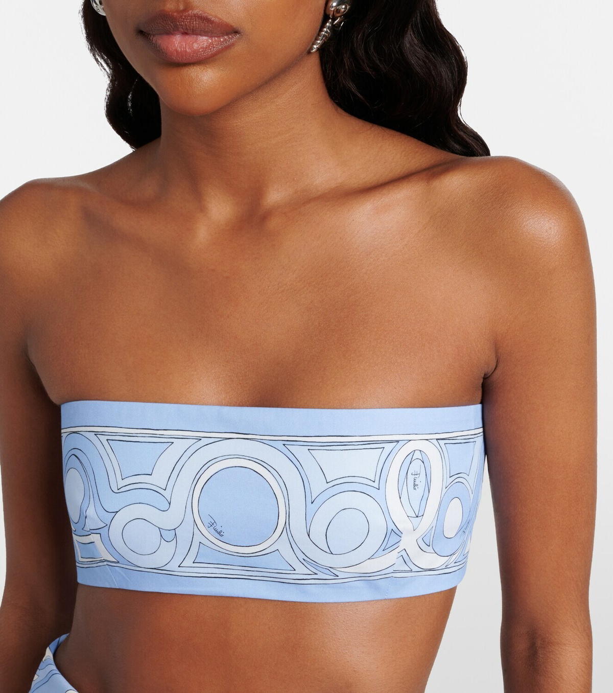 Pucci Printed cotton toile bandeau top