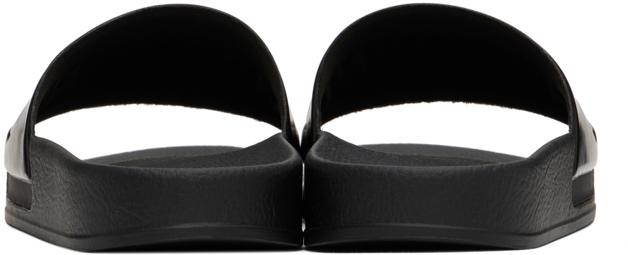 Moschino Black Rubber Pool Slides