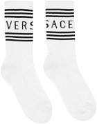 Versace White & Black '90s Vintage Logo Socks