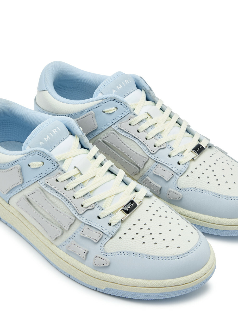 Amiri Skel Panelled Leather Sneakers Light Blue Amiri