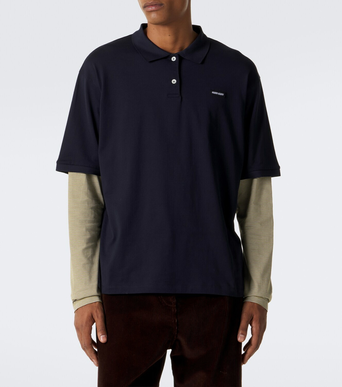 Miu Miu Layered cotton jersey polo shirt