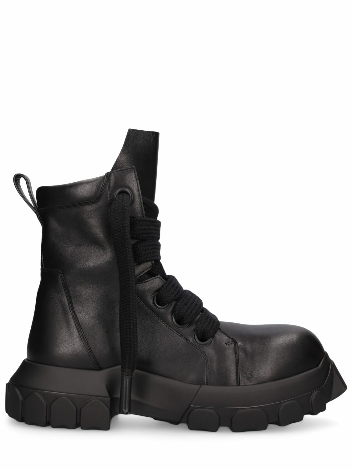 Photo: RICK OWENS Jumbolaced Bozo Tractor Leather Boots