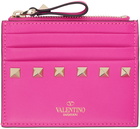 Valentino Garavani Pink Rockstud Card Holder