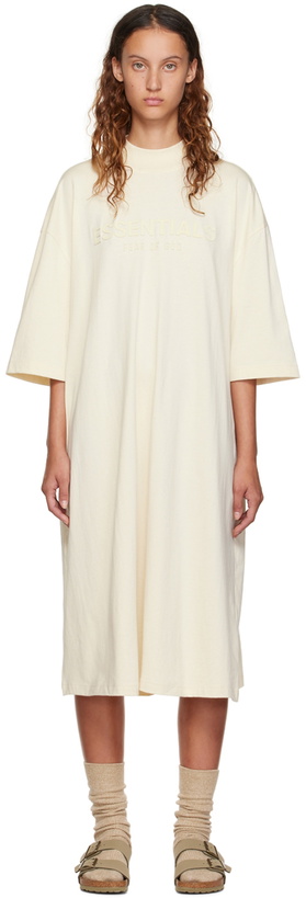 Photo: Essentials Off-White Short Sleeve Midi Dress