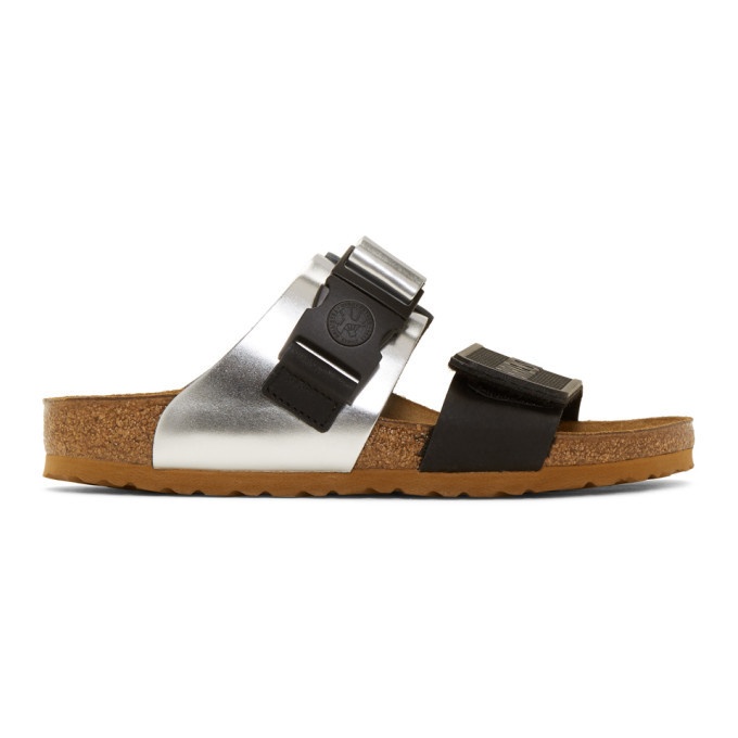 Photo: Rick Owens Black and Silver Birkenstock Edition Rotterdam Combo Sandals