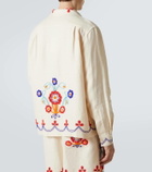 Bode Garden Party beaded linen shirt