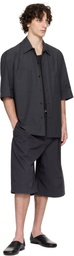 LEMAIRE Gray Maxi Pleated Bermuda Shorts