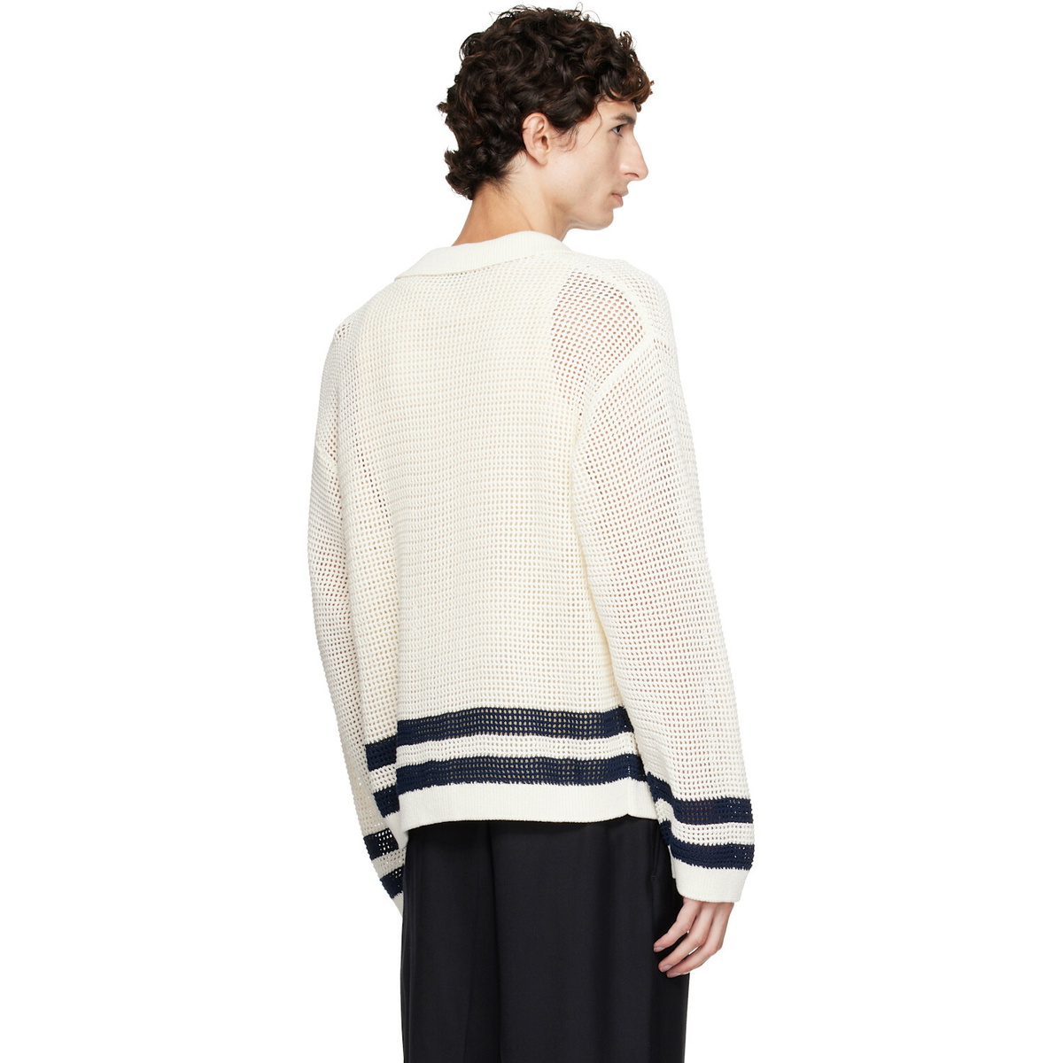 Kenzo Off-White Kenzo Paris Polo Collar Cardigan