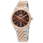 Citizen Rolan Eco-Drive Brown Dial Two-Tone Mens Watch AW0156-57X