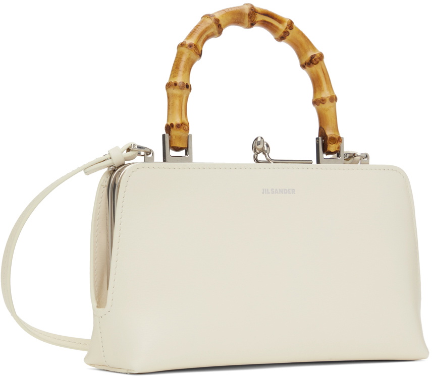 良品 JIL SANDER 2wayバッグ アコーディオン ホワイト系 f417 Jil Sander Off-White Goji Bamboo Mini Bag Jil Sander