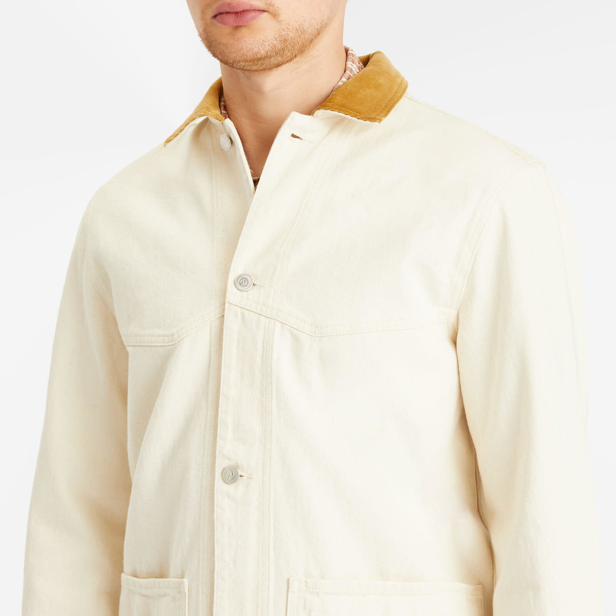 Drake's Men's Western Chore Jacket in Ecru Drake's