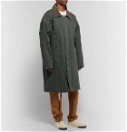 Fear of God - Oversized Suede-Trimmed Faux Shearling-Lined Canvas Coat - Green