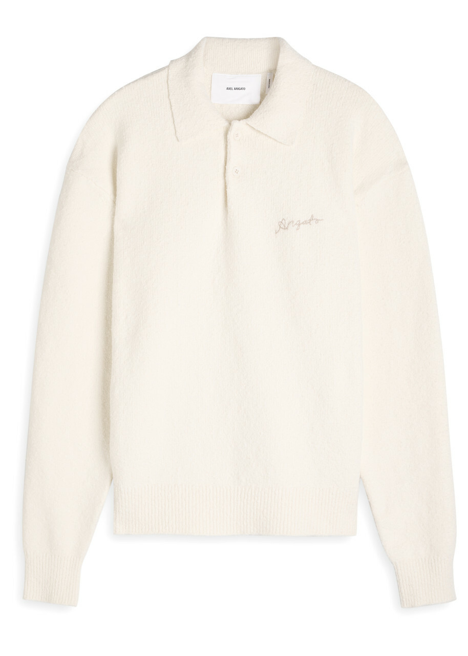 Axel Arigato Scribble Cotton-blend Polo Jumper Off White