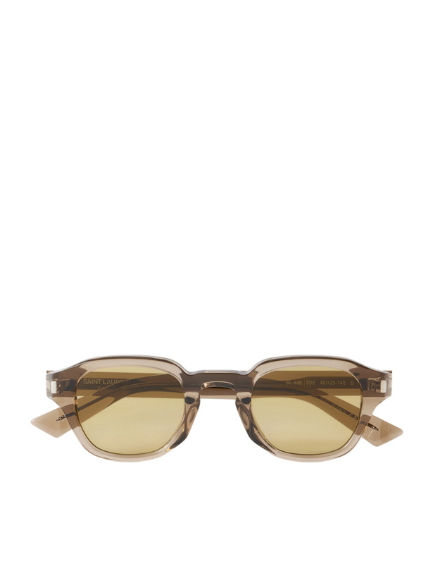 Photo: SAINT LAURENT - SL 946 Round-Frame Recycled Acetate Sunglasses - Brown