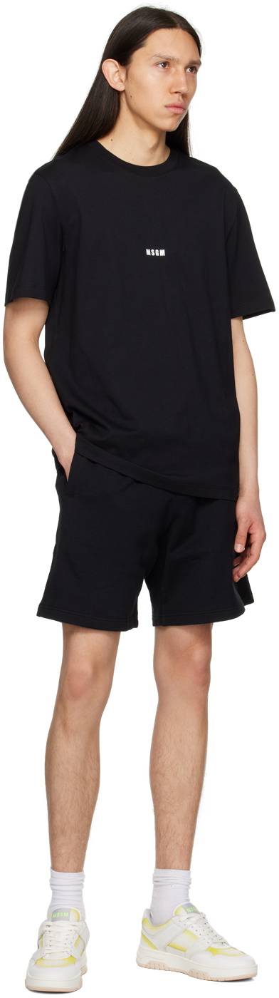 MSGM Black Printed T-Shirt
