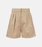 Max Mara Tabacco pleated cotton-blend shorts
