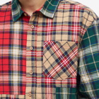 Taikan Men's Patchwork Check Shirt in Sand/Pine/Red