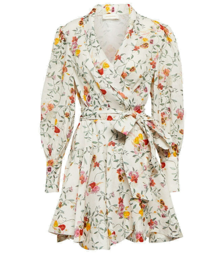 Photo: Zimmermann - Floral linen wrap minidress