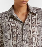 Balenciaga Snake-print silk shirt