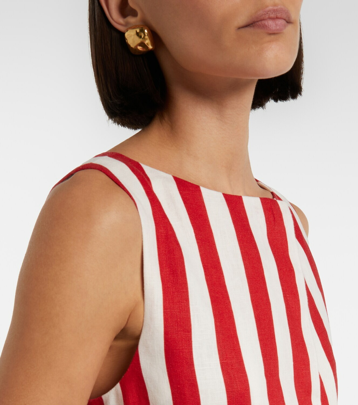 Posse Pamela belted striped linen vest