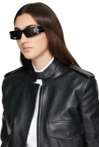 TOM FORD Black Icon Rectangular Acetate Sunglasses