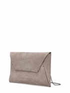 BRUNELLO CUCINELLI - Soft Velour Leather Clutch Bag