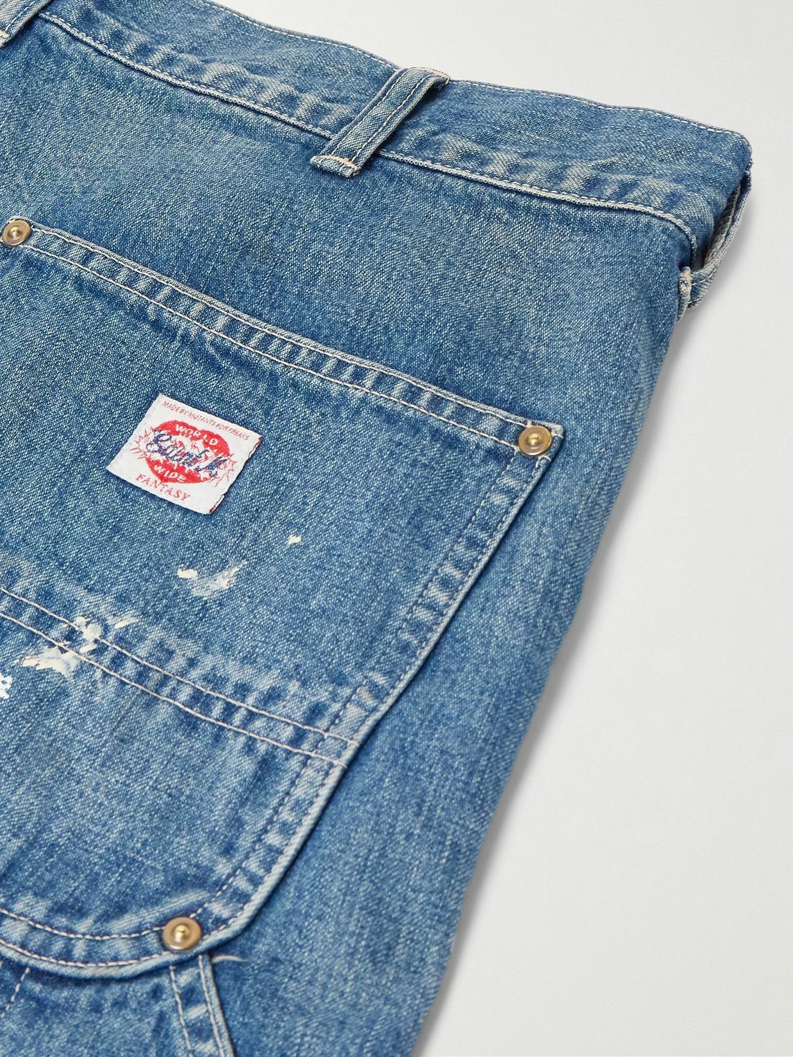 SAINT MXXXXXX - Straight-Leg Distressed Denim Shorts - Blue