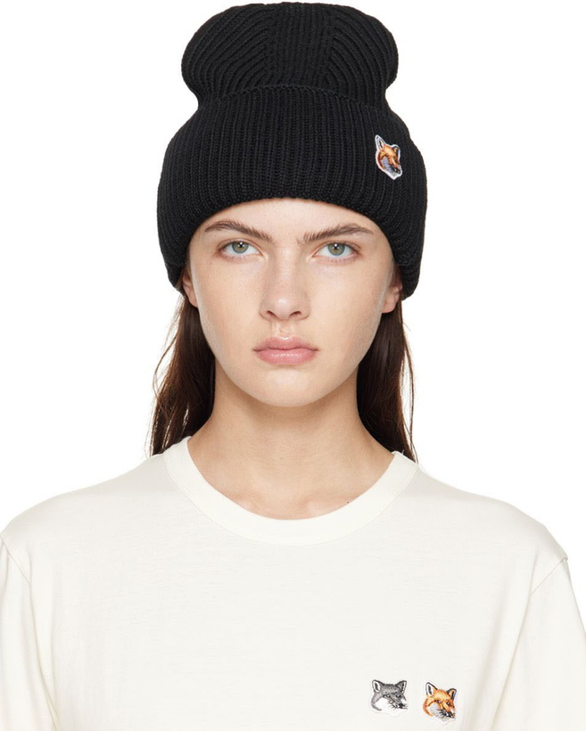 Photo: Maison Kitsuné Black Fox Head Beanie