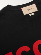 GUCCI - Printed Cotton-Jersey T-Shirt - Black