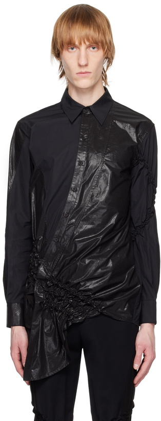 Photo: PONDER.ER Black Smocked Shirt