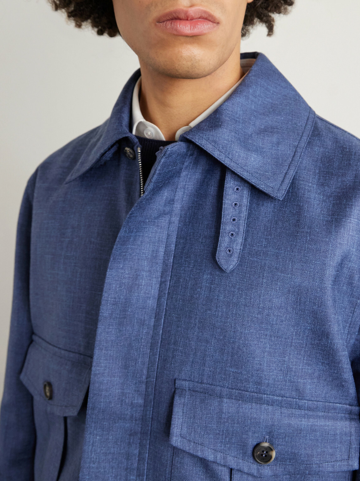 Gabriela Hearst - Filipo Wool, Silk and Linen-Blend Jacket - Blue