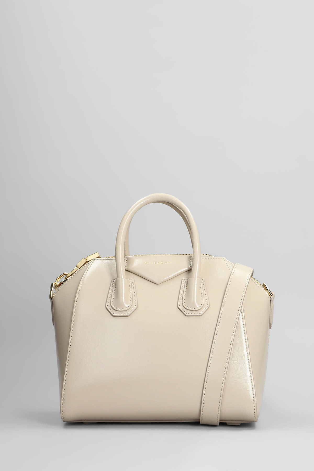 Givenchy Antigona Mini Shoulder Bag In Beige Leather Givenchy