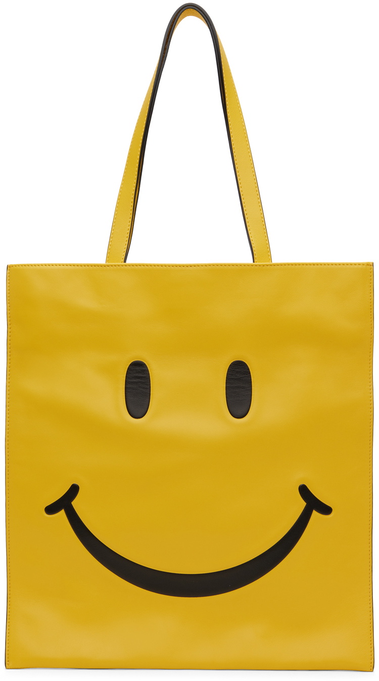 Moschino Yellow SMILEY Shopper Tote