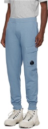 C.P. Company Blue Cuffed Sweatpants