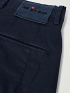 Kiton - Straight-Leg Stretch-Cotton Shorts - Blue