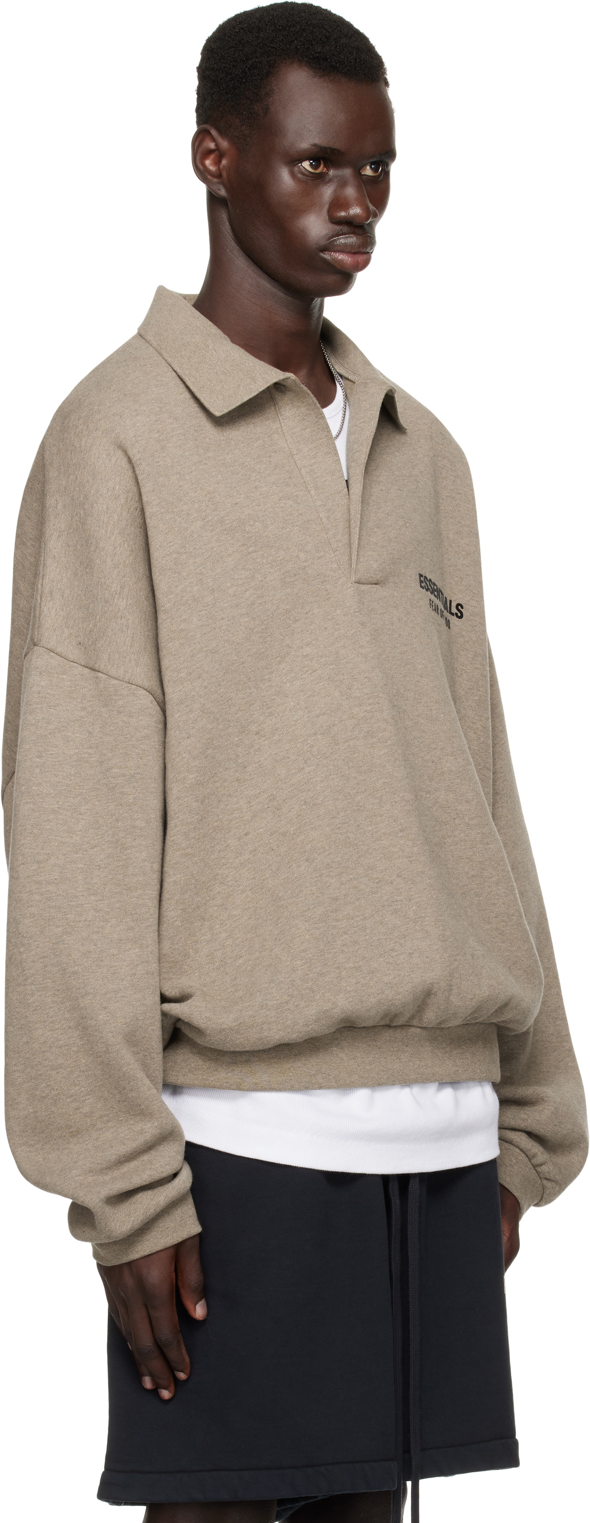 Fear of God ESSENTIALS Gray Fleece Polo