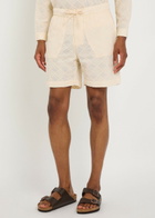 Smr Days Escobelle Embroidered Cotton Shorts Beige