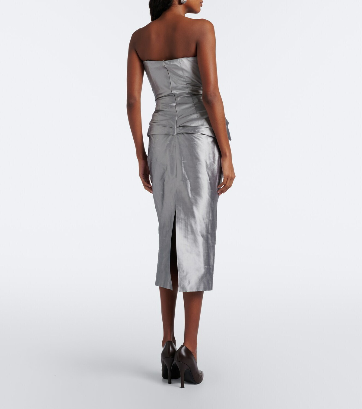 Magda Butrym Draped silk bustier dress