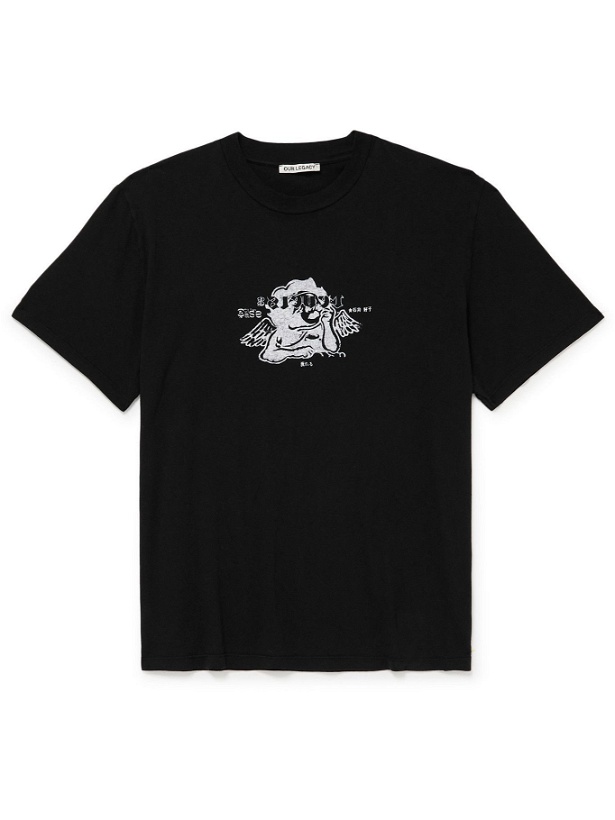 Photo: Our Legacy - Box Printed Cotton-Jersey T-Shirt - Black