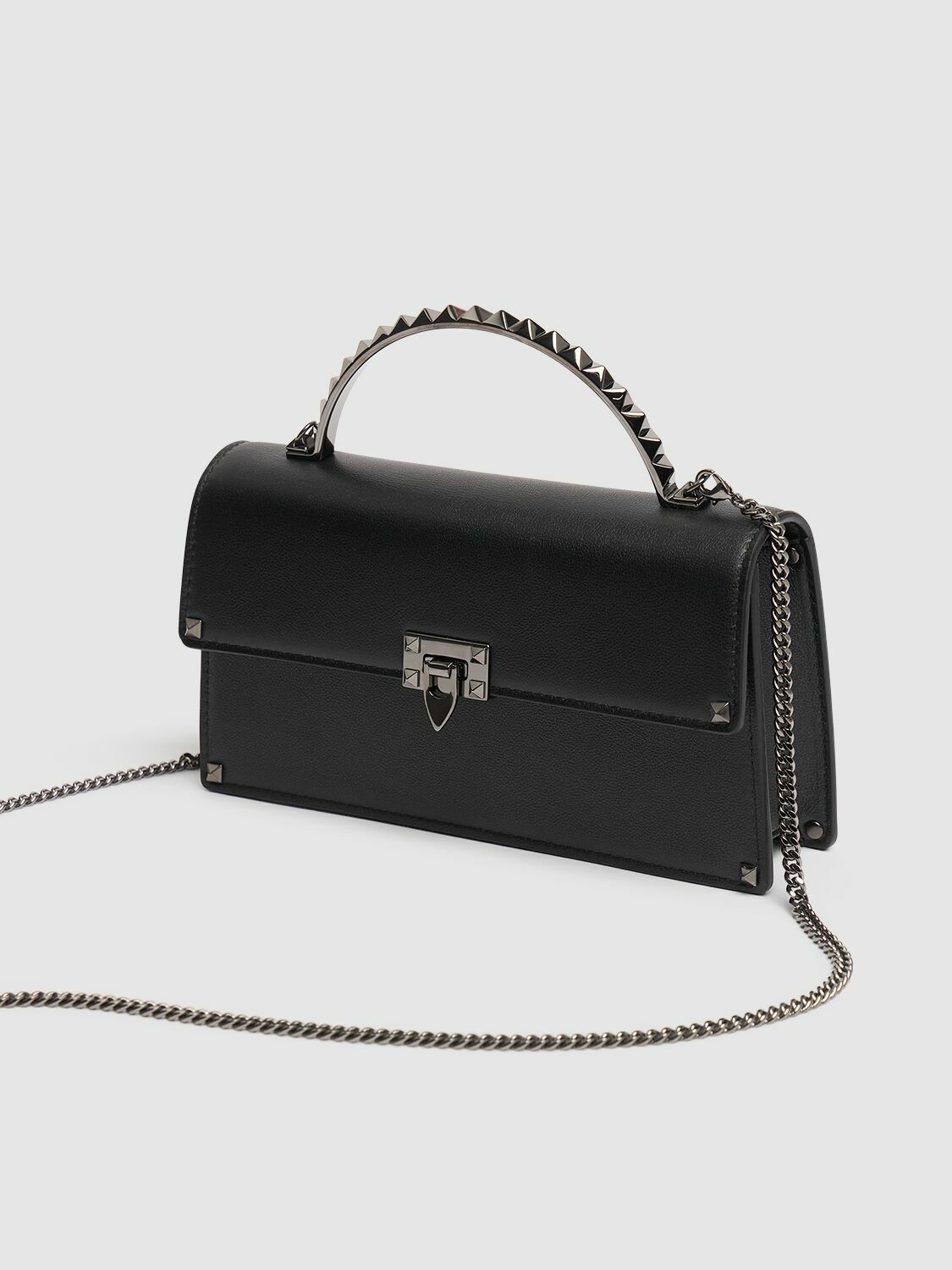 VALENTINO GARAVANI Mini Rockstud Leather Top Handle Bag