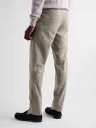Boglioli - Slim-Fit Pleated Brushed Virgin Wool-Flannel Suit Trousers - Neutrals