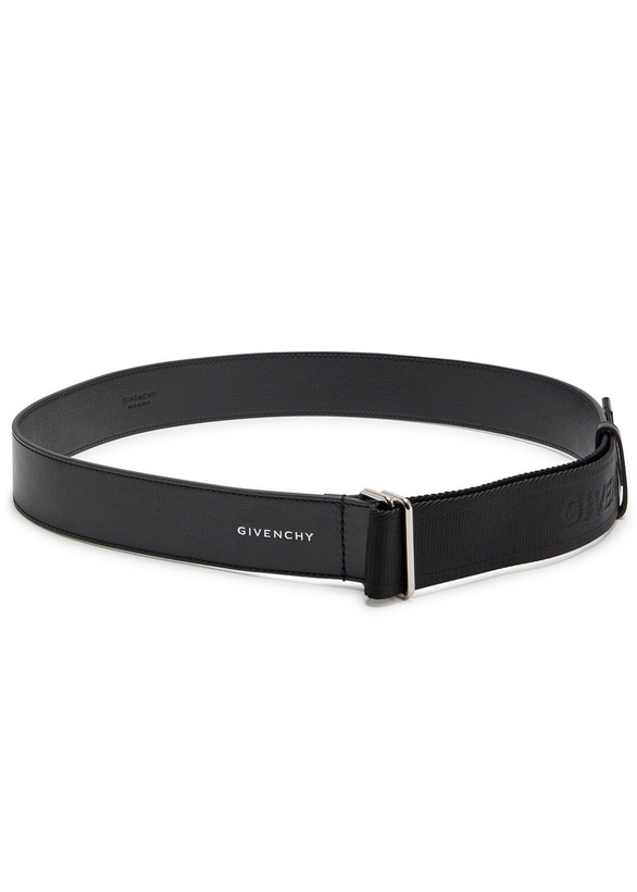 Photo: Givenchy Logo-jacquard Canvas and Leather Belt - Black - One Size