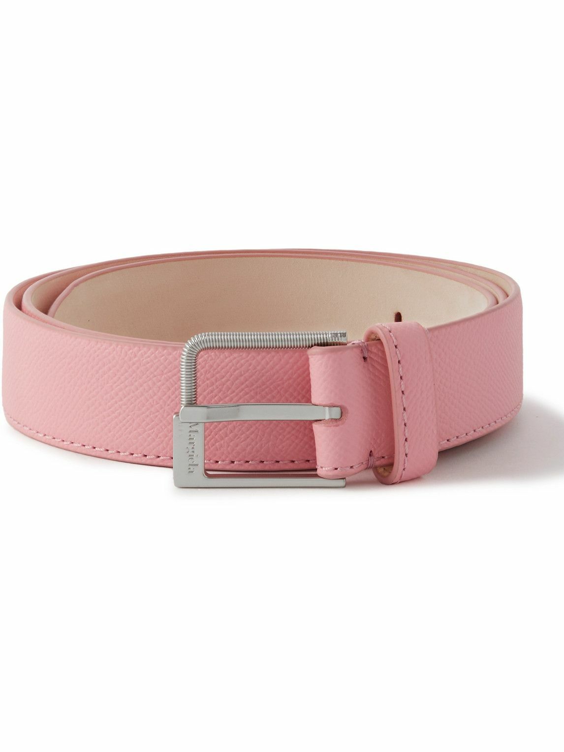 Maison Margiela - 3cm Full-Grain Leather Belt - Pink Maison Margiela