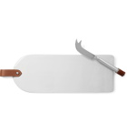 Ralph Lauren Home - Wyatt Porcelain and Leather Cheeseboard and Stainless Steel Knife Set - Silver