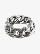 SHAY 18K Black Gold Flat Link Diamond Ring