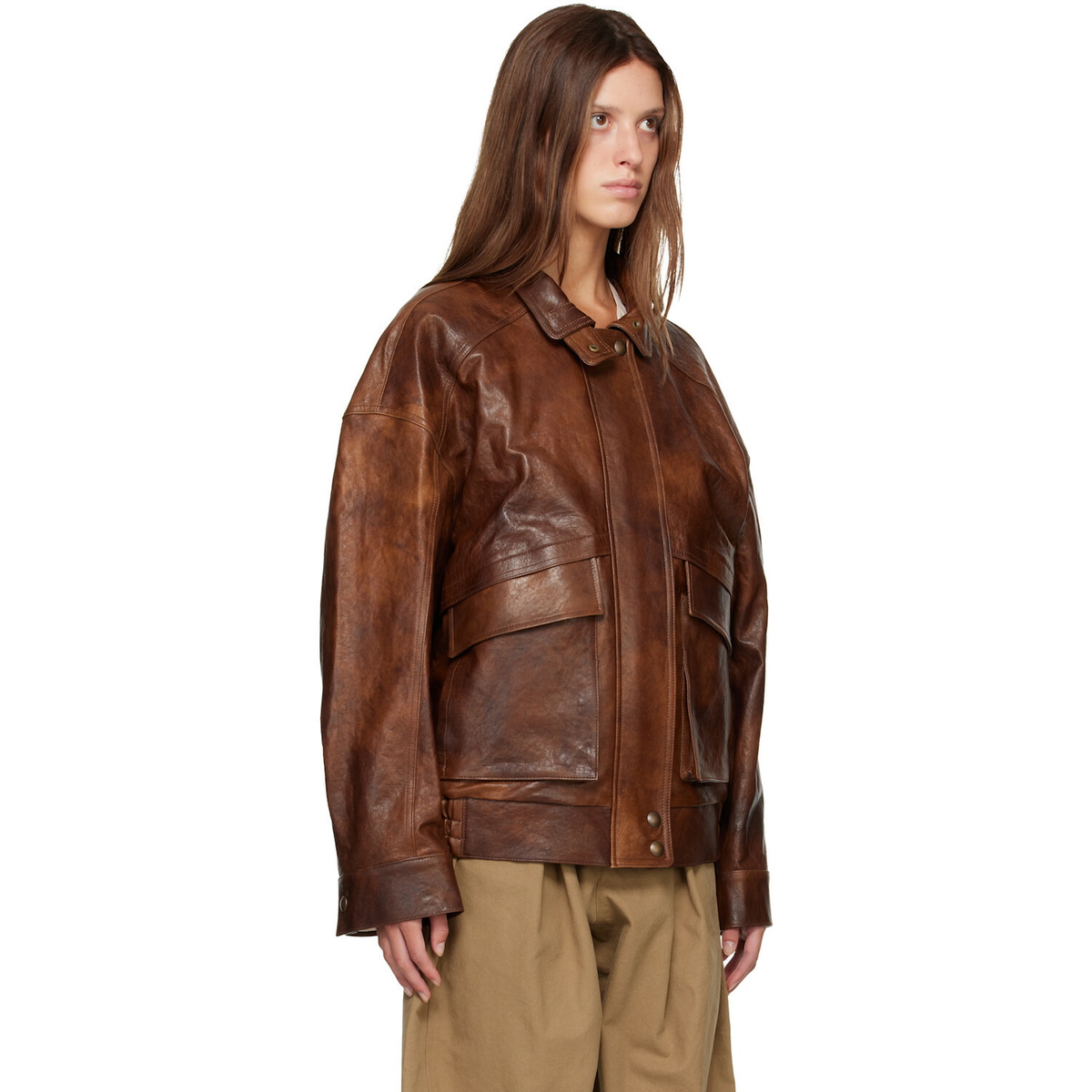 R2W Brown Billy Lambskin Leather Jacket