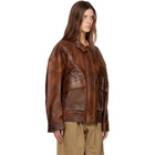 R2W Brown Billy Lambskin Leather Jacket