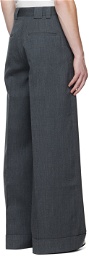 CALVINLUO Gray Wide Leg Trousers
