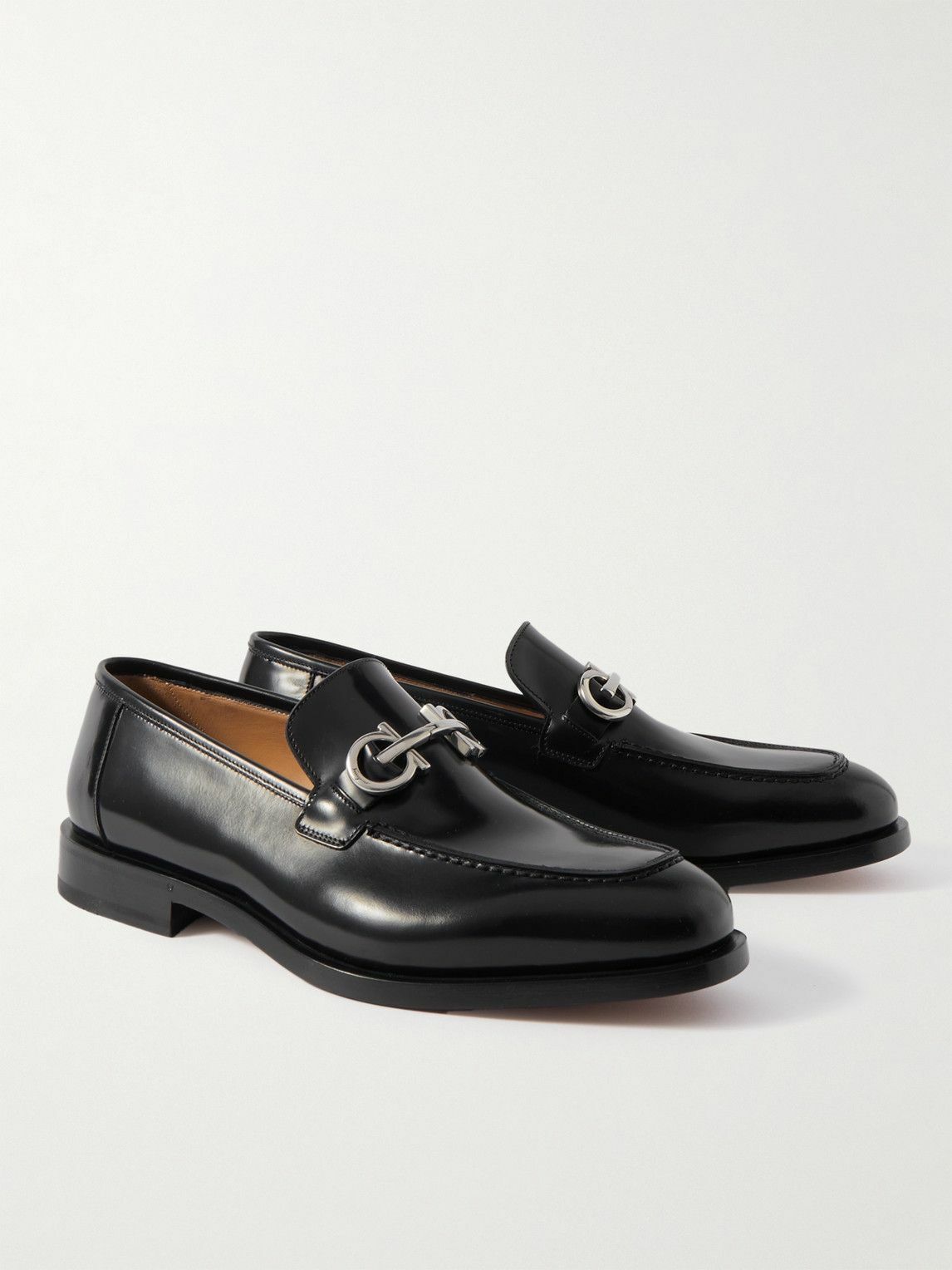 Salvatore Ferragamo - Gustav Emebllished Polished-Leather Loafers ...