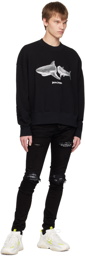 Palm Angels Black Shark Sweatshirt